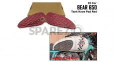 For Royal Enfield Bear 650 Leather Tank Knee Pad Red - SPAREZO